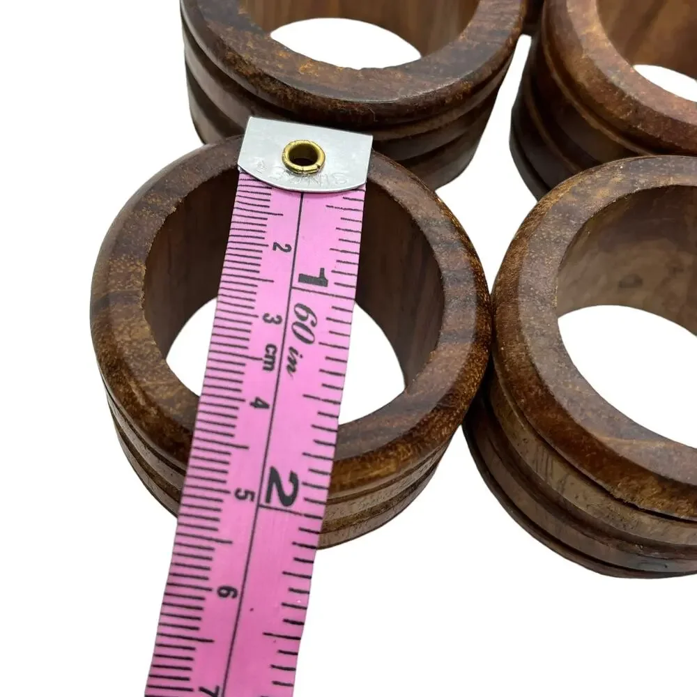 Napkin Rings Vintage Wood Set of Ten Mid Century Modern Holiday Table Setting